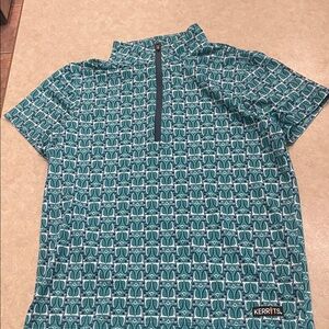Kerrits Teal Geometric Short Sleeve Shirt